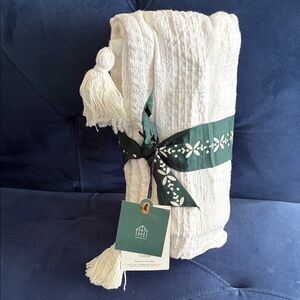 Threshold Cream Throw Blanket with Tassels